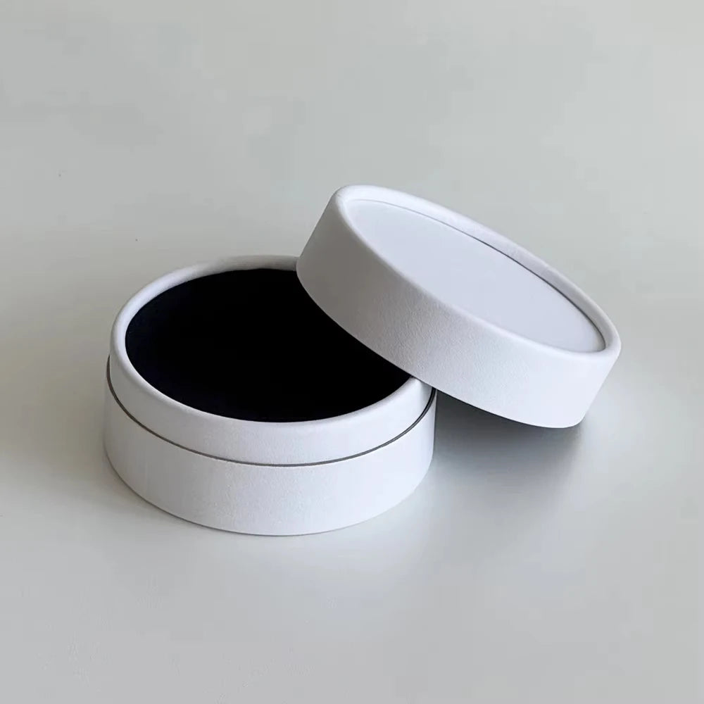 50Pcs/Lot 10x5cm Custom Logo Rigid Cylinder Gift Packaging Boxes for Jewelry Necklace Earrings Keychina Brooch Paper Round Box