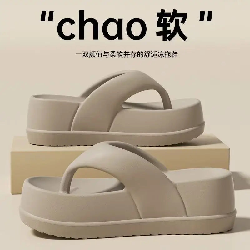 Platform Flip Flops for Women: Thick Cushioned Sole, Beach Slipper, Home Comfort, Summer Sandals