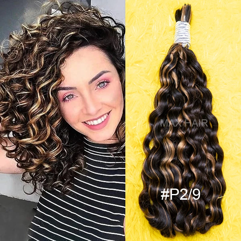 Cuticle Aligned Loose Deep Wave Bulk Human Hair For Braiding Unprocessed No Weft Raw Indian Bundles Human Hair Bulk Extensions