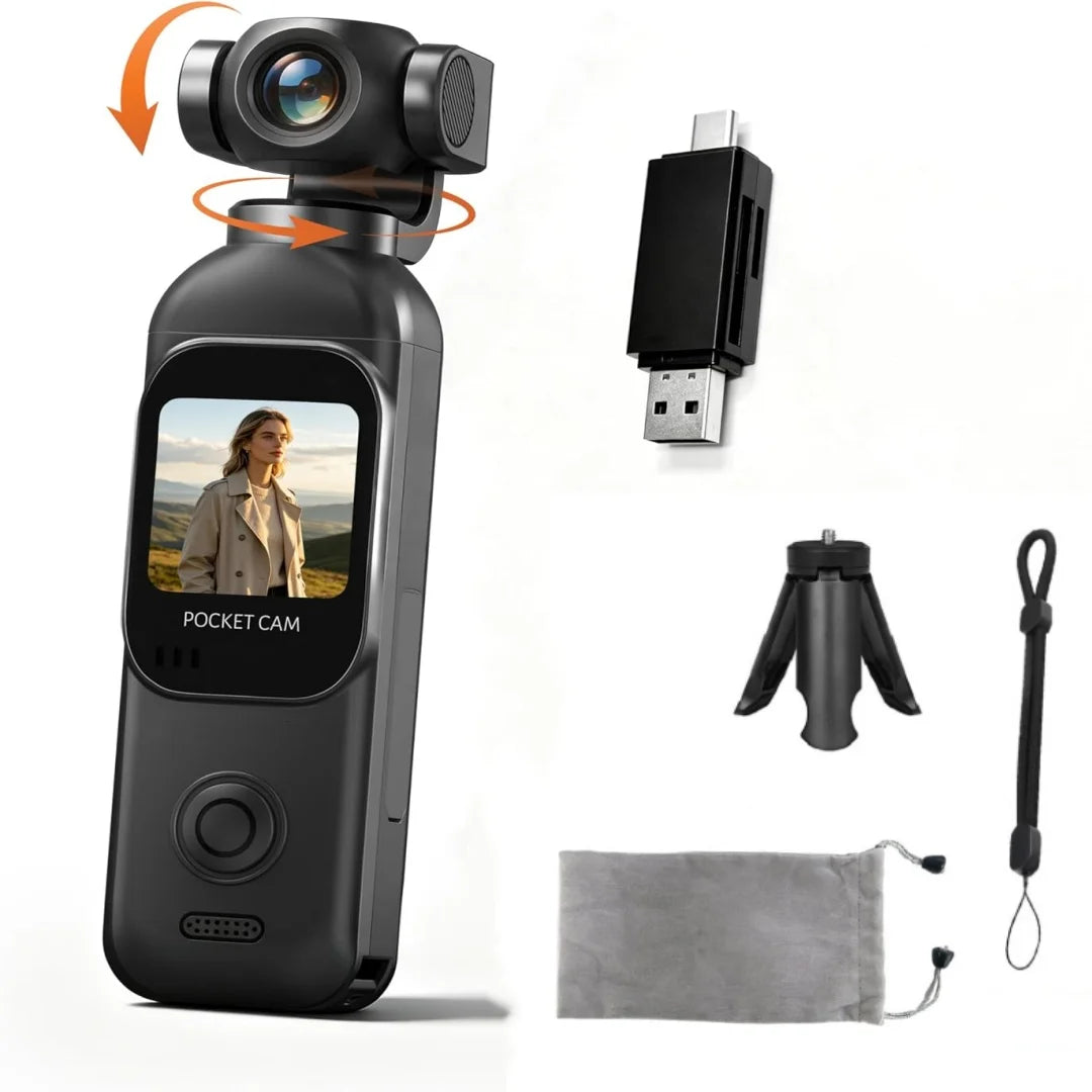 Svnouh 1080P Vlogging Camera with 270° Rotating Lens with Touch Screen Pocket Camera with Audio & Video Recording for Daily Life