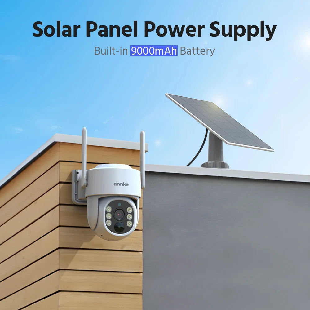 Annke 4MP Solar Security Cameras 4CH Wireless NVR 4mm Color Night Vision IP Camera Audio 2.4G 5.8G Solar Wifi Camera Outdoor