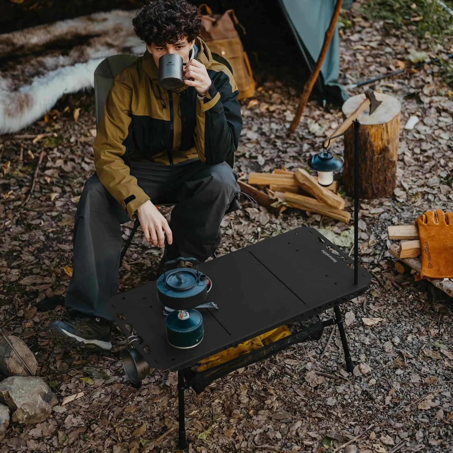 Naturehike H02 IGT Table Camping Multifunctional Tactical Table Height Adjustable Desk Kitchen Folding Table BBQ Picnic