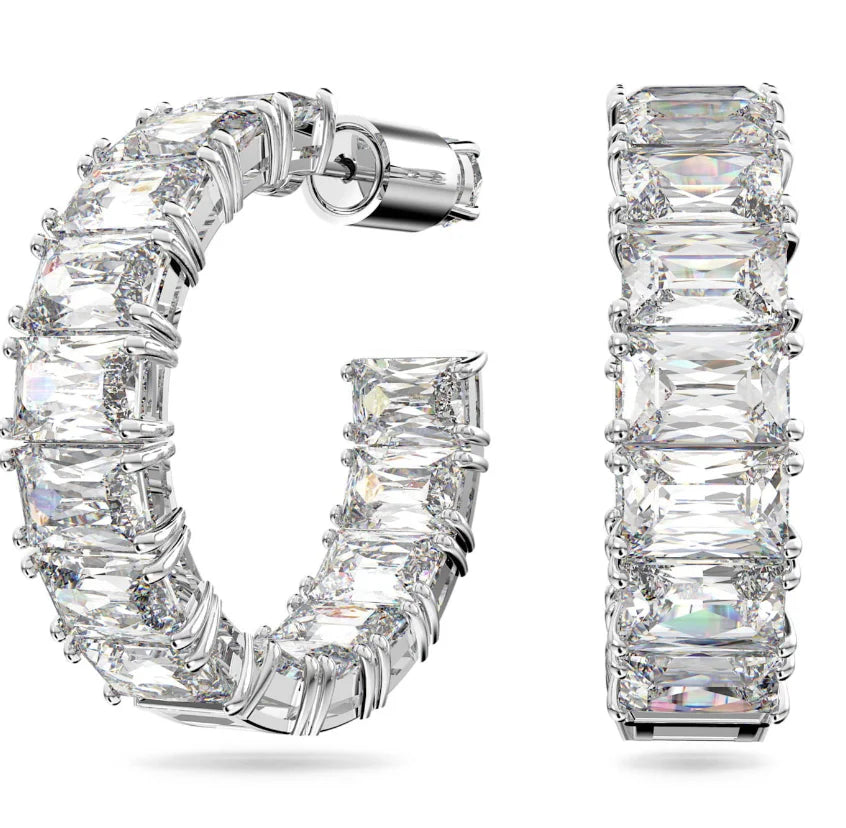 Original white crystal clip earrings, women's fashion trend earrings, jewelry accessories, birthday party gifts