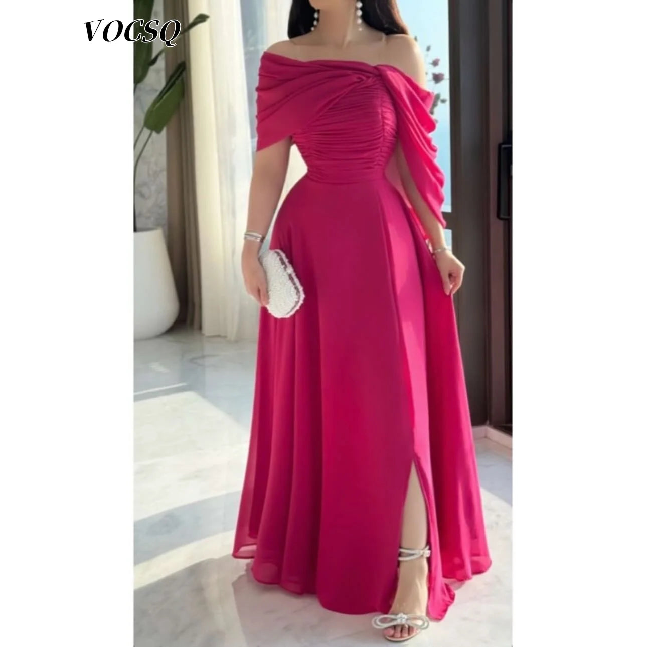 Prom Dresses for Women 2025 Chiffon Off Shoulder A Line Evening Dresses فساتين سهرة платье женское вечернее Customized