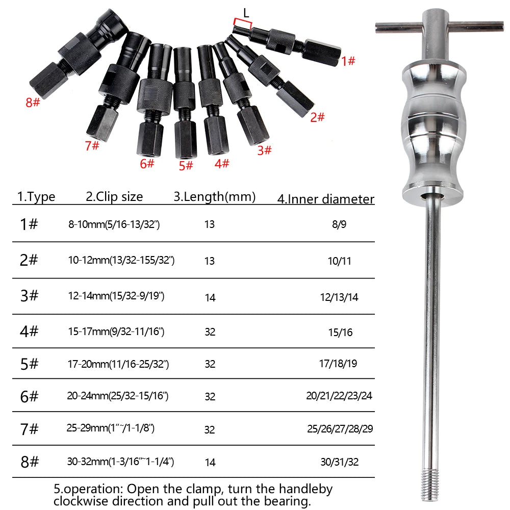 Blind Hole Bearing Extractor 9PCS/set Car Repair Tools Bearing Removal Tools Armature Bearing Pullers Disassembly Kit
