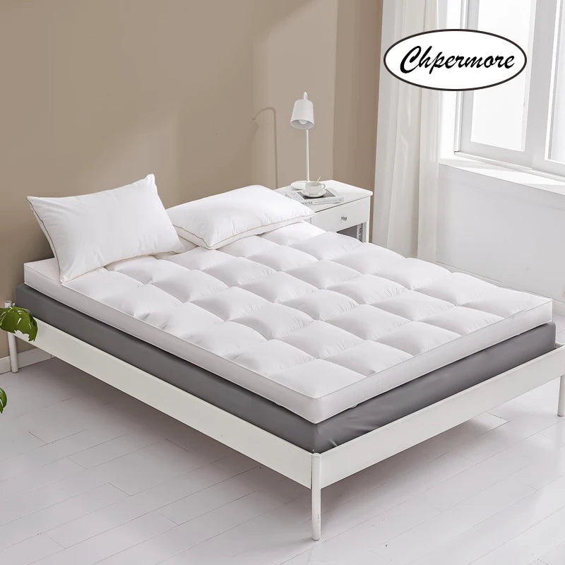 Chpermore100% Goose Down/feather Mattresses Single double keep warm Tatami thicken 10cm Mattress Toppers King Queen Size