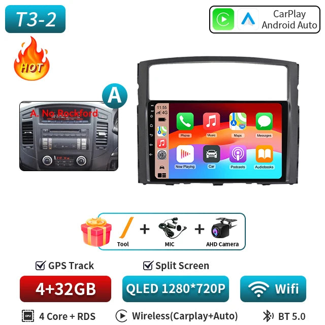 For Mitsubishi Pajero 4 2006-2014 Android Car Radio Automotive Multimedia Player GPS Navigation Carplay Touch Screen Auto Stereo