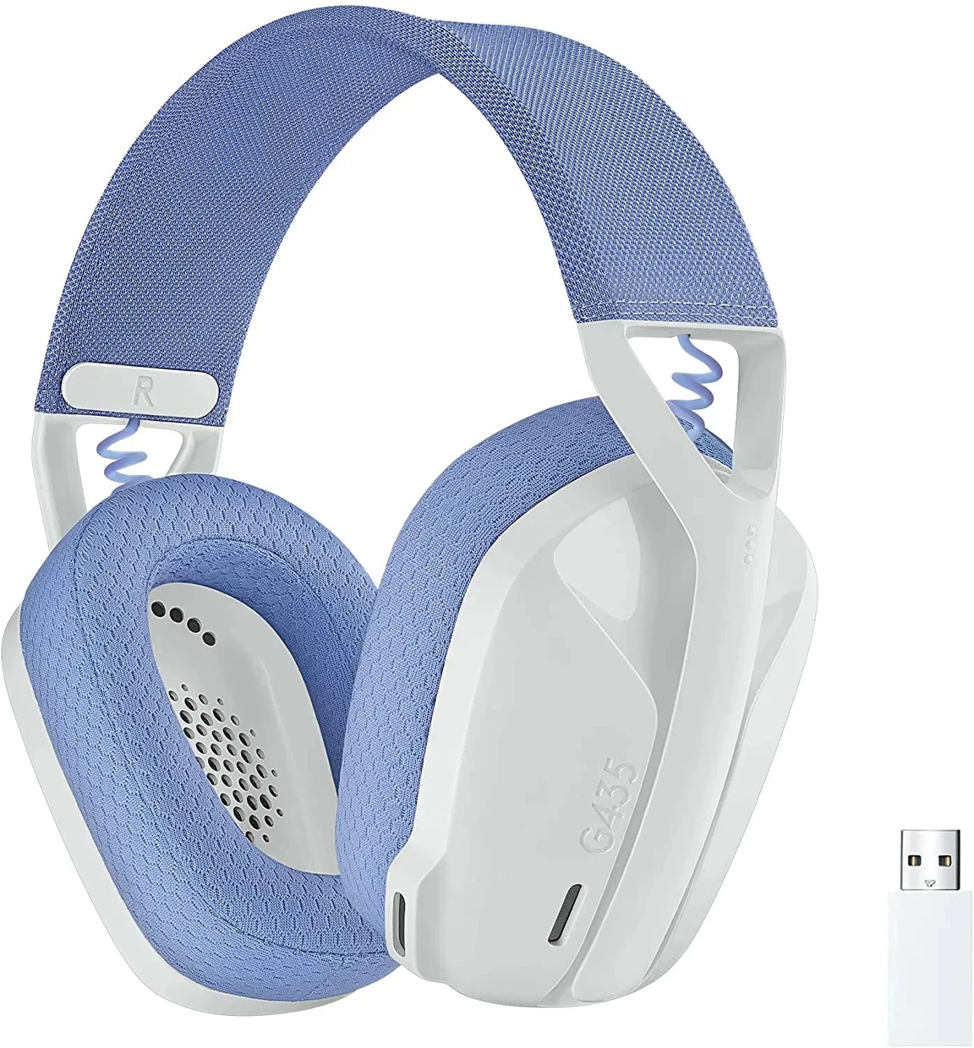 Logitech G435 wireless gaming headset with Bluetooth virtual surround sound, low latency, long battery life, comfortable to wear