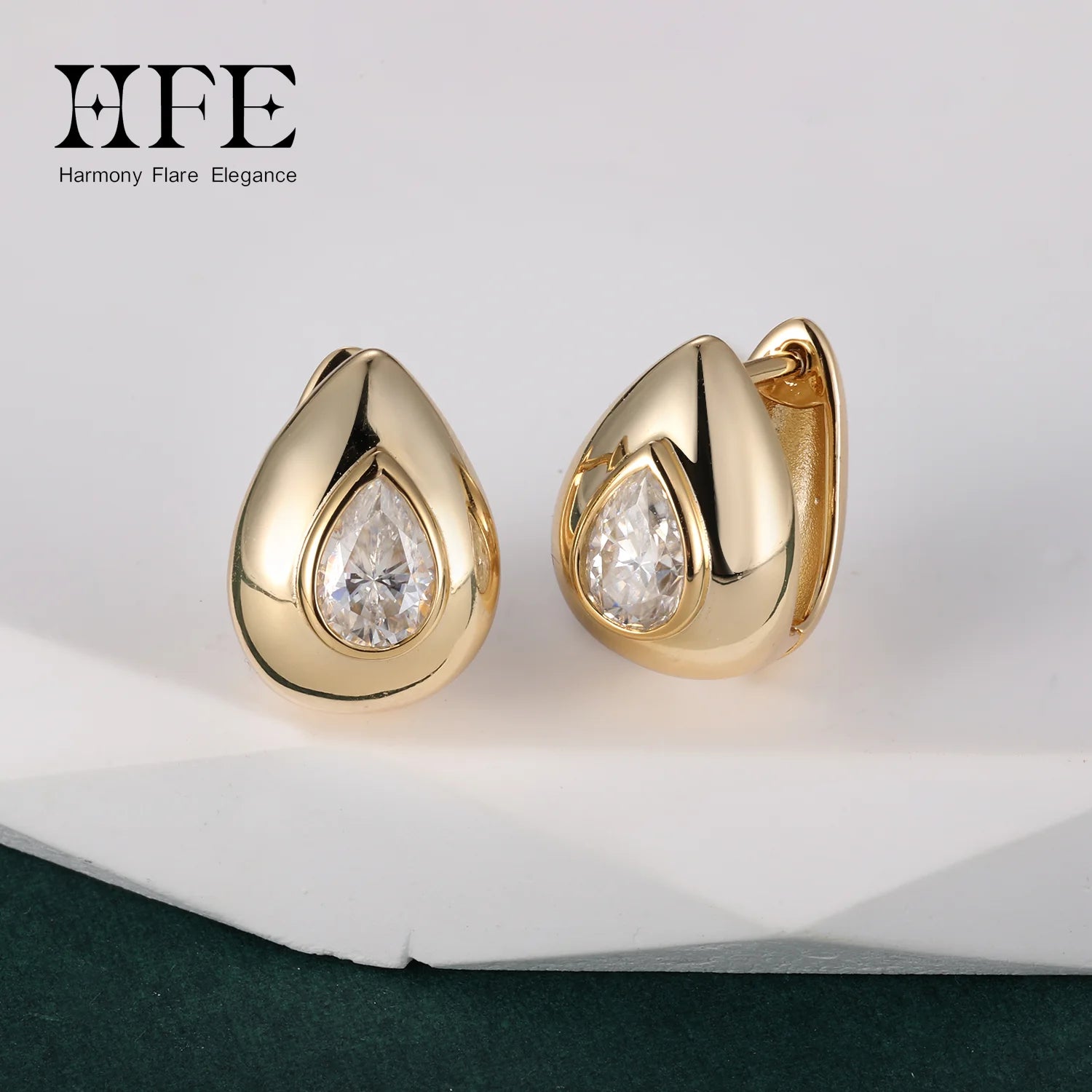 HFE Pear Shaped 0.5 Carat Moissanite Earrings S925 Pure Silver Original Women's Diamond Minimalist Earrings Birthday Party Gift