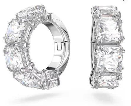Original white crystal clip earrings, women's fashion trend earrings, jewelry accessories, birthday party gifts