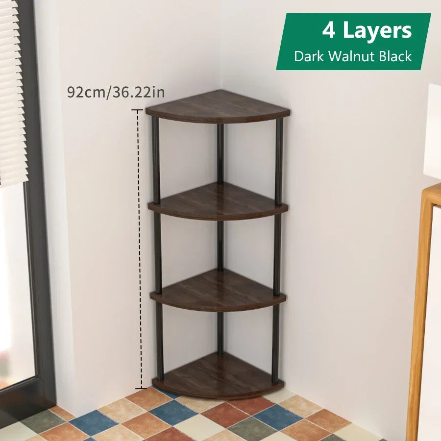 Multi-layer Storage Rack Wall Corner Shelf Living Room/Kitchen/Bedroom Wall Corner Organize Storage Shelf Plant Rack Flower Rack