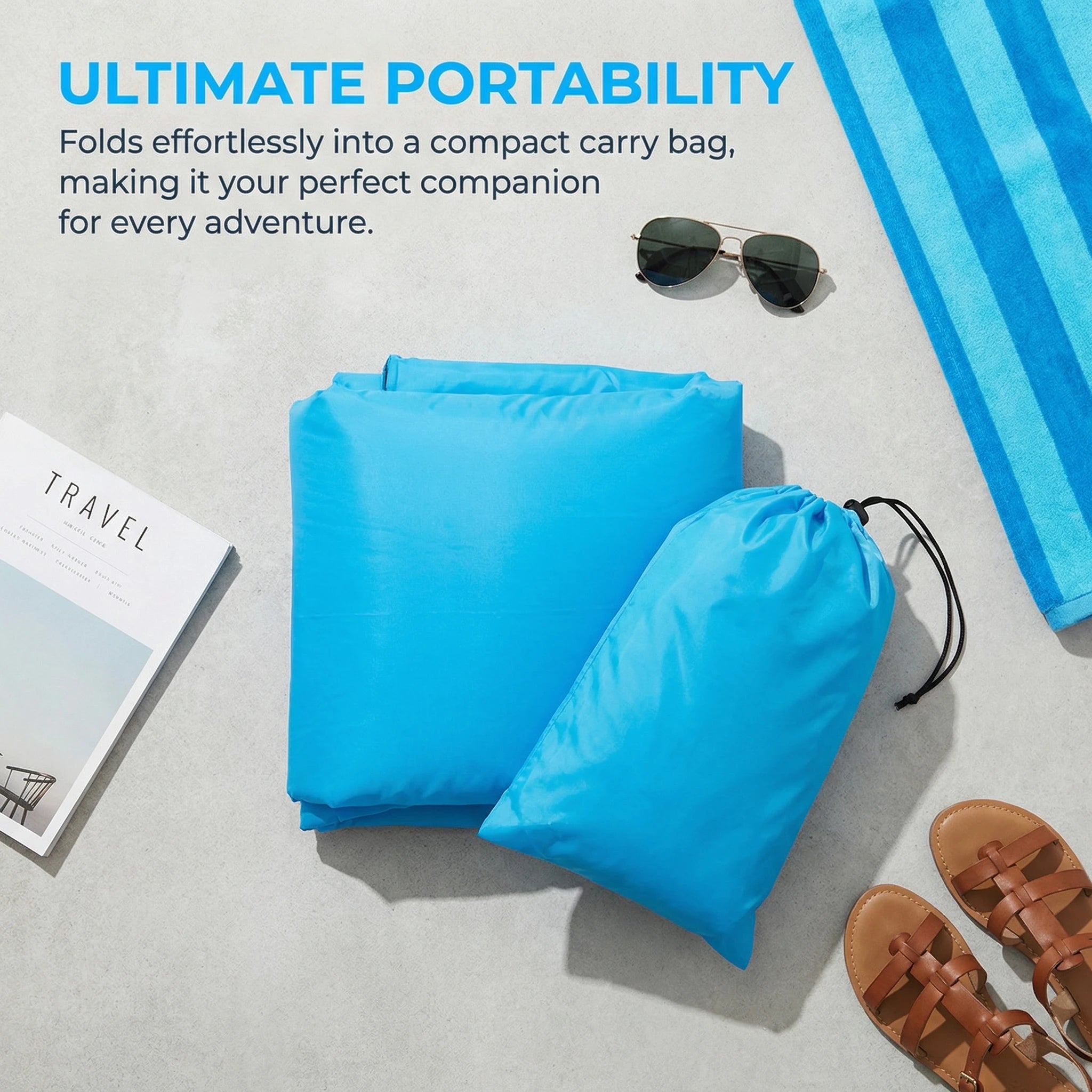 Inflatable Air Sofa Portable Fast-Inflate Waterproof Lounger for Beach Camping Pool Travel