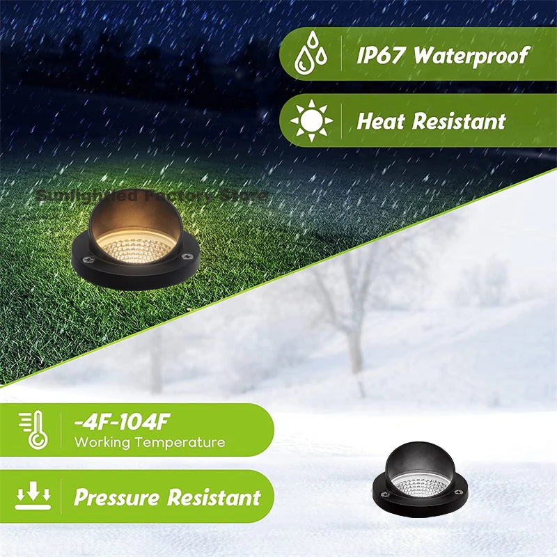 LED Underground Lamp Waterproof In-Ground Light Buried Light Landscape Lighting for Path Deck Garden Outdoor Lamp 12V 220V