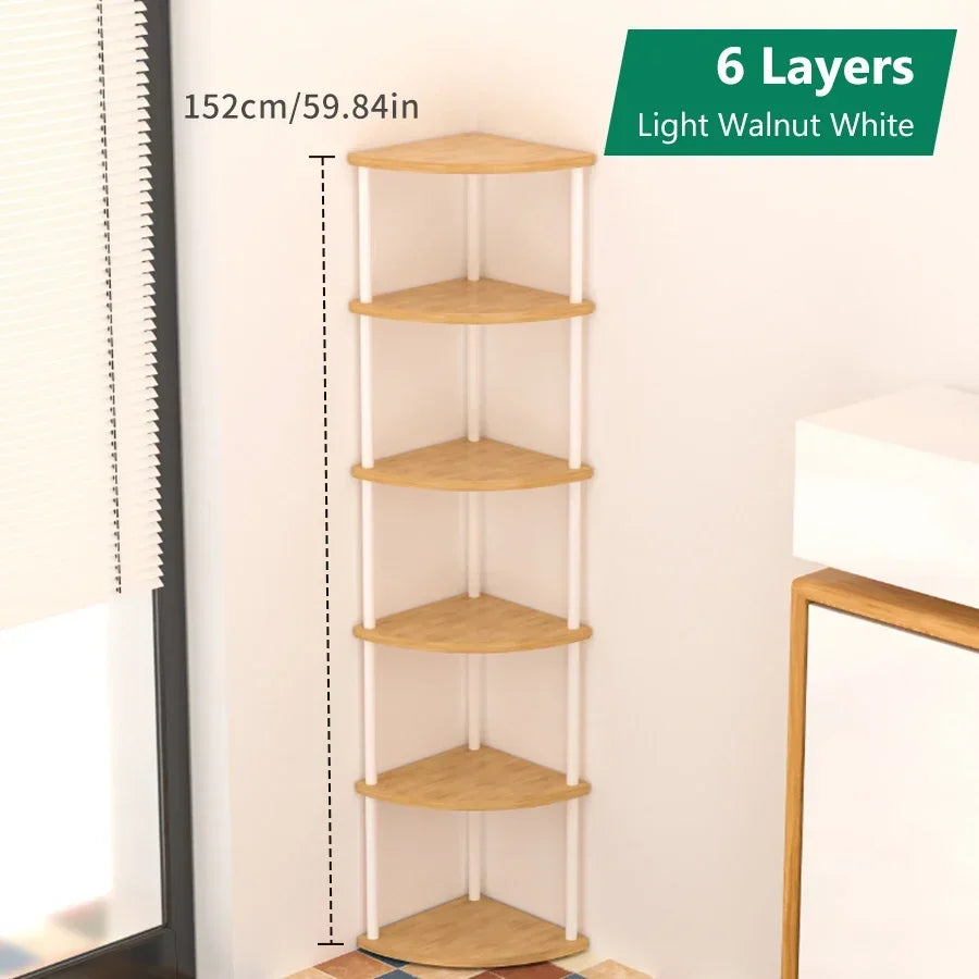 Multi-layer Storage Rack Wall Corner Shelf Living Room/Kitchen/Bedroom Wall Corner Organize Storage Shelf Plant Rack Flower Rack