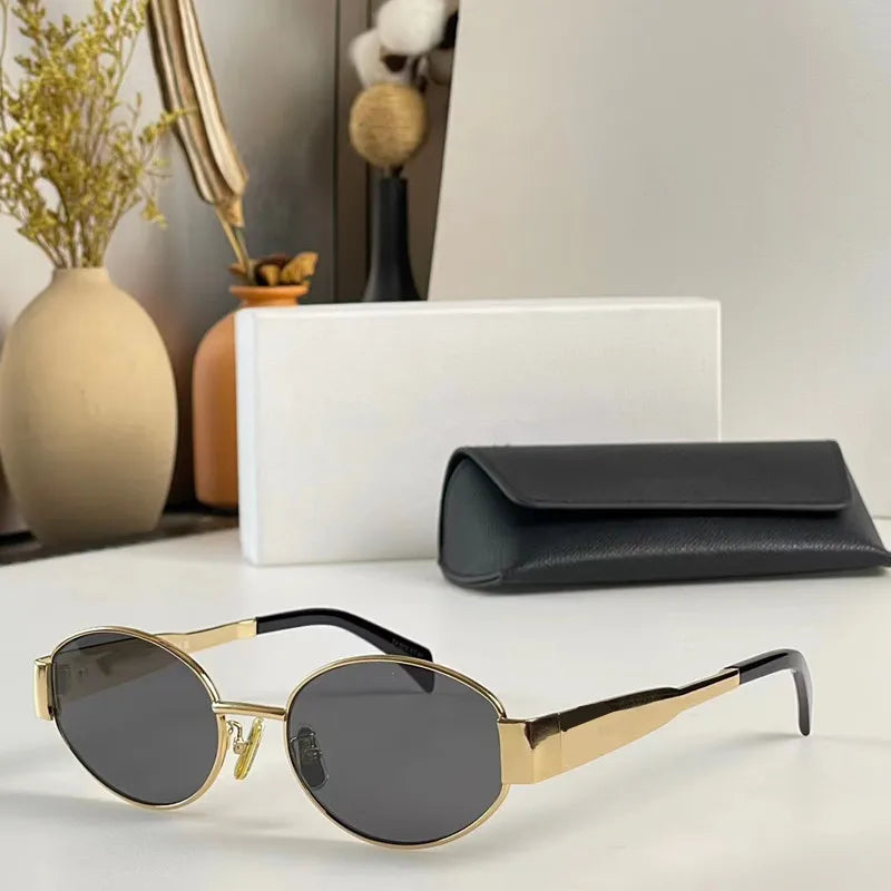 Hot Sale Women Round Sunglasses Brand Designer Metal Frame Shades Eyeware Girls Vintage Fashion Ladies Traveling Sun Glasses