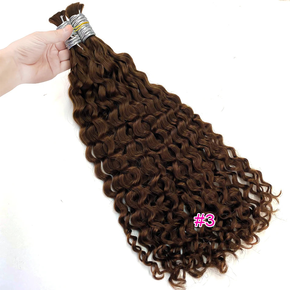 Cuticle Aligned Loose Deep Wave Bulk Human Hair For Braiding Unprocessed No Weft Raw Indian Bundles Human Hair Bulk Extensions
