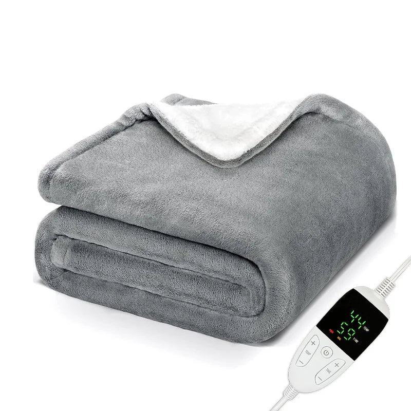 Acarps Electric Blankets Flannel & Sherpa 6 Heat Setting 10-hour Time Auto-Off Function Heated Blanket Over-Heated Protection