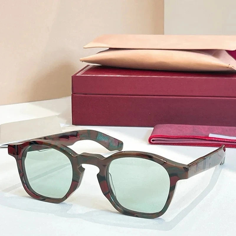 ZEPHIRIN Round Acetate Sunglasses for Men and Women High Quality Brand Designer Optical Prescription UV400 Retro Eyeglasses