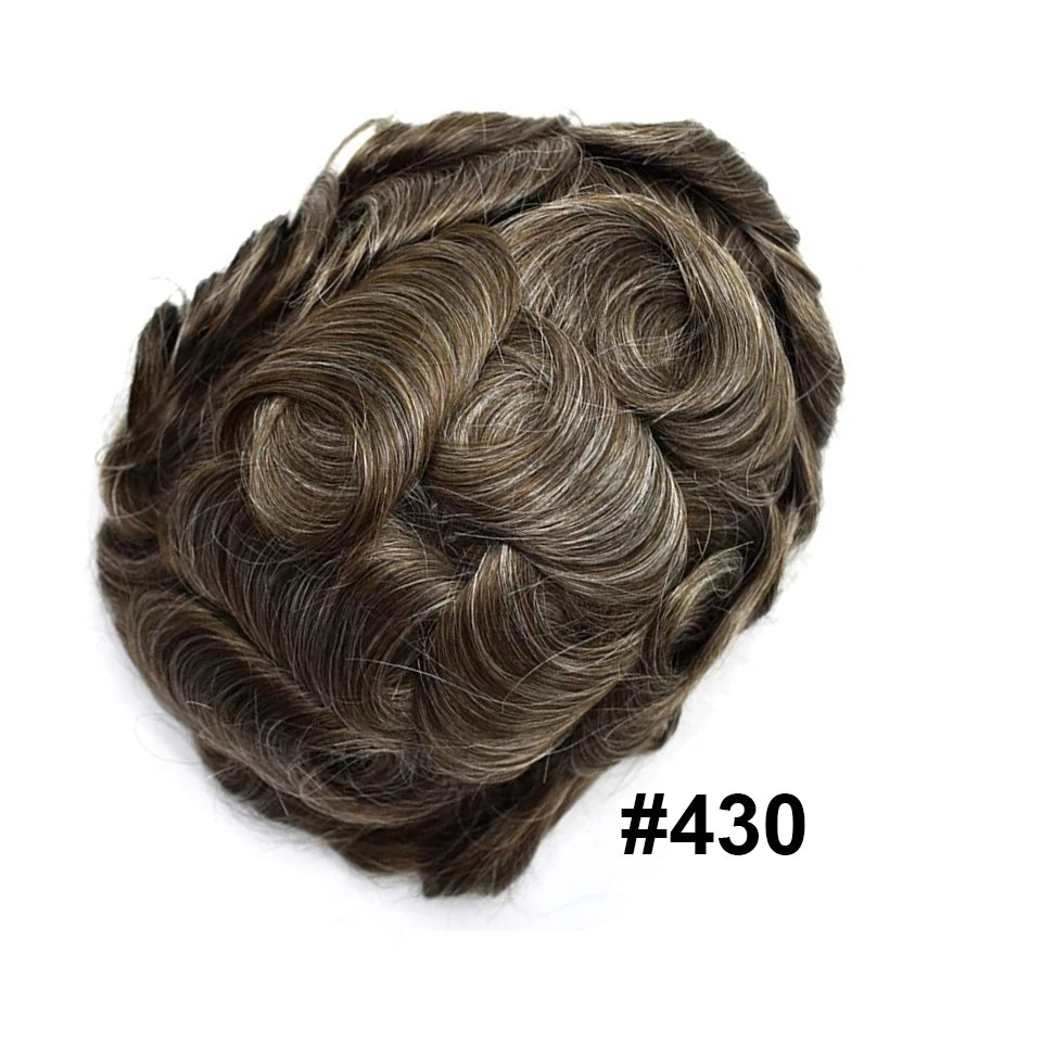 Australia Man Toupee Human Hair Wigs Lace PU Human Hair System Men Wig Hairpiece Indian Human Hair Natural Capillary Prosthesis