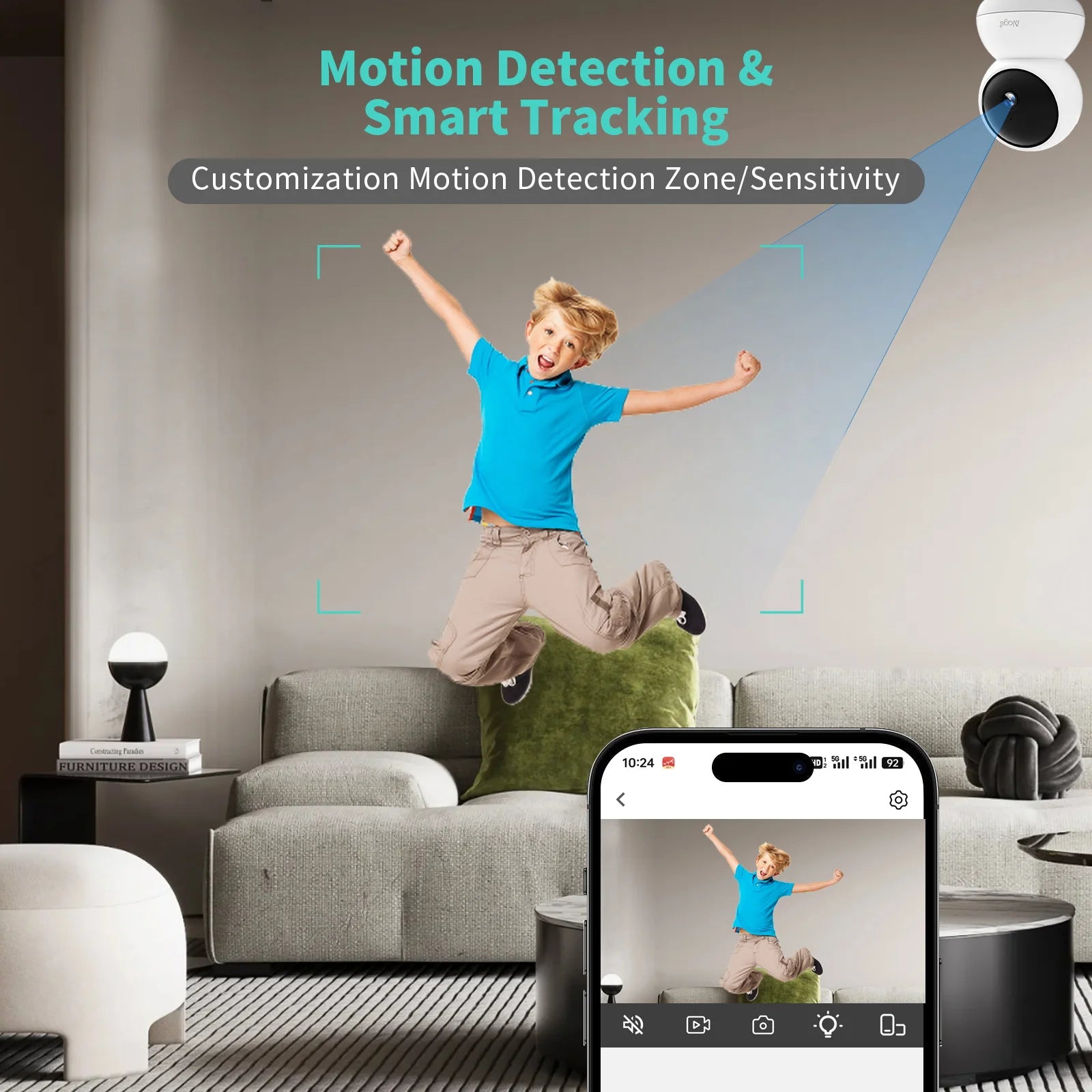 3K Smart Home Security Camera 5G/2.4GHz Wireless WiFi Auto Tracking CCTV Camera 5MP PTZ 2-Way Audio,Night Vision Baby Monitor