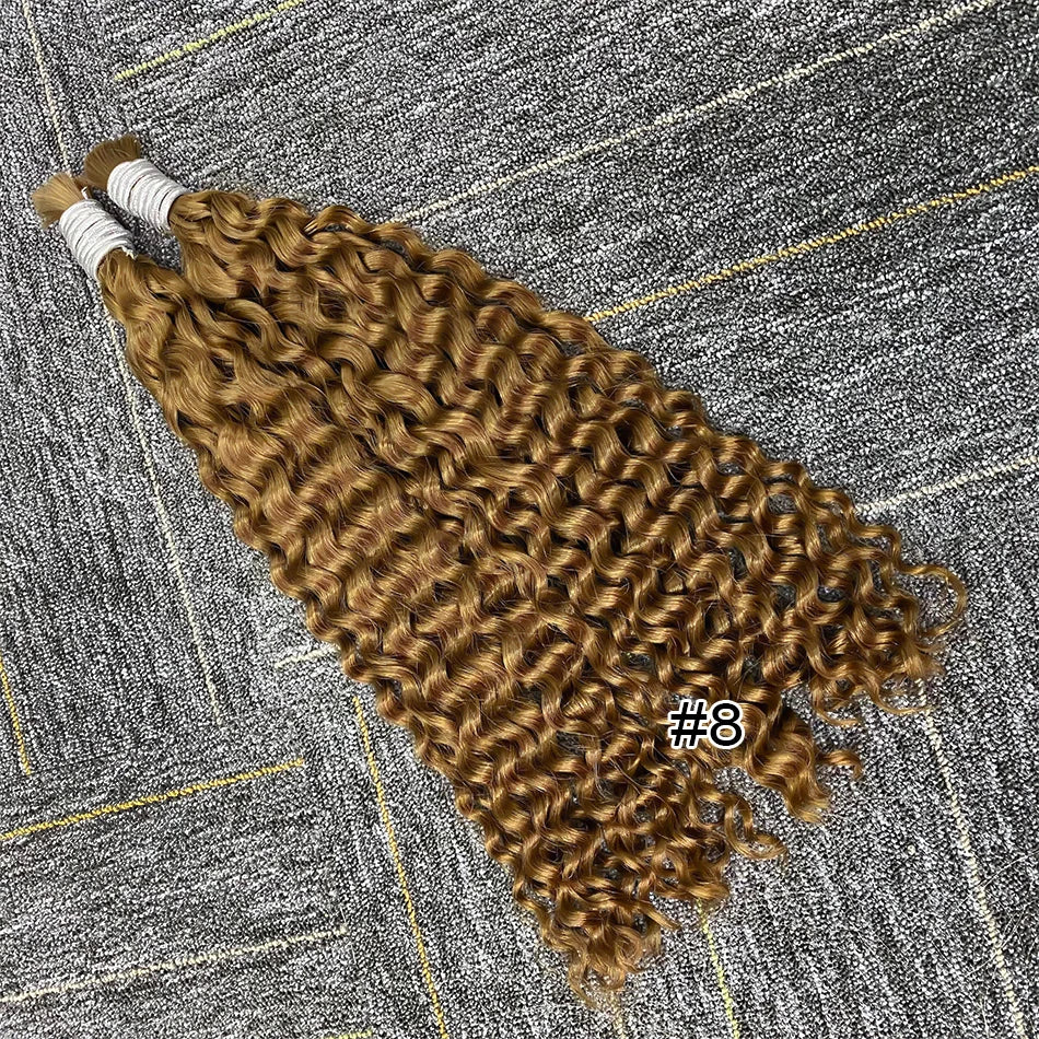 Cuticle Aligned Loose Deep Wave Bulk Human Hair For Braiding Unprocessed No Weft Raw Indian Bundles Human Hair Bulk Extensions