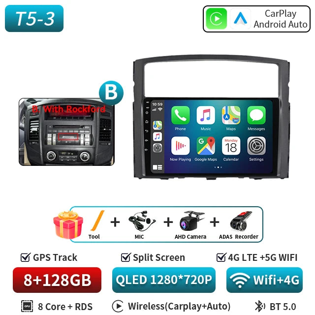 For Mitsubishi Pajero 4 2006-2014 Android Car Radio Automotive Multimedia Player GPS Navigation Carplay Touch Screen Auto Stereo
