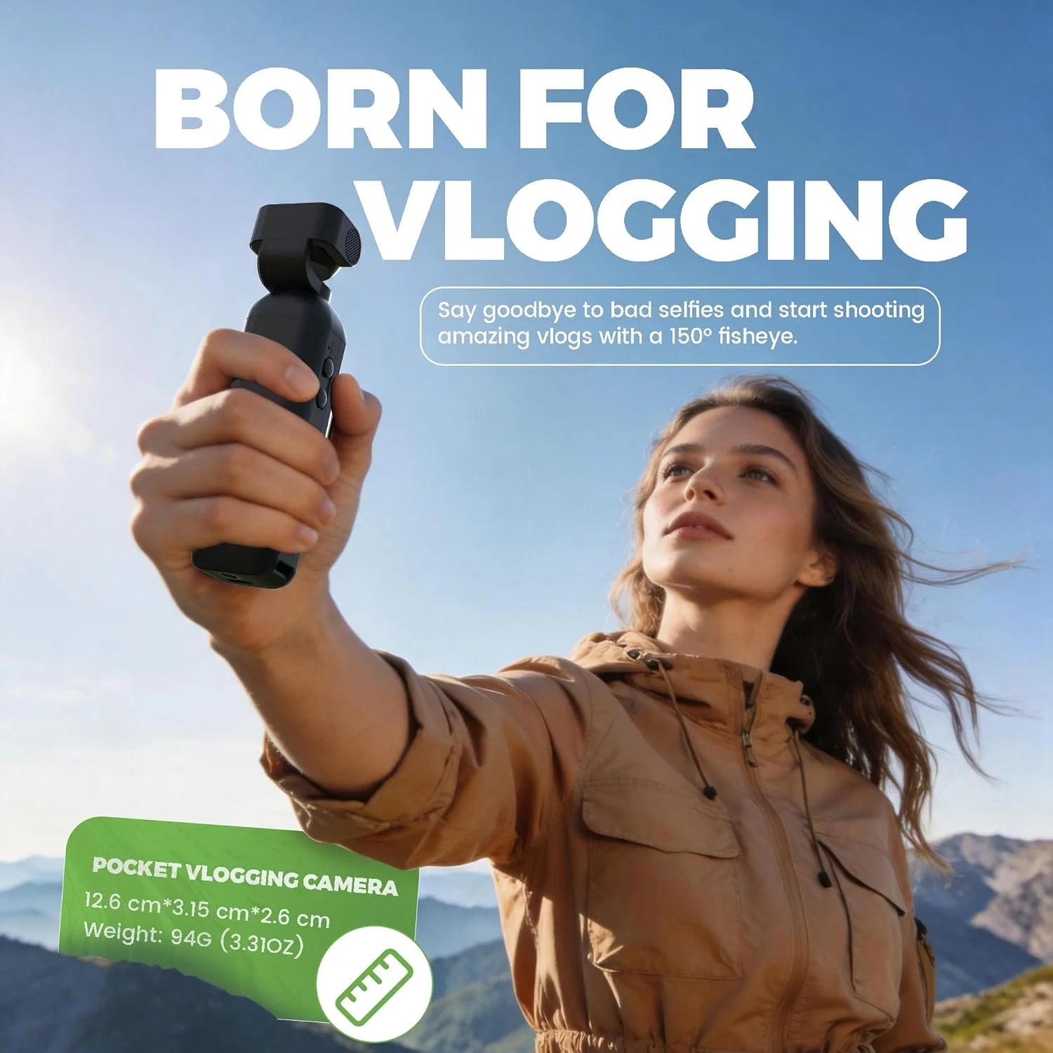 Svnouh 1080P Vlogging Camera with 270° Rotating Lens with Touch Screen Pocket Camera with Audio & Video Recording for Daily Life