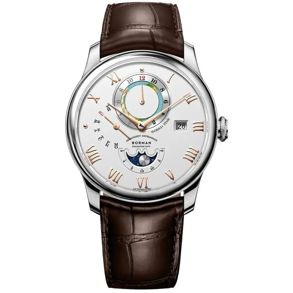 BORMAN Fashion Mens Watches Men Automatic Watch For Men Self Wind Mechanical Wristwatches Sapphire Mirror Clock Week,Month,Date