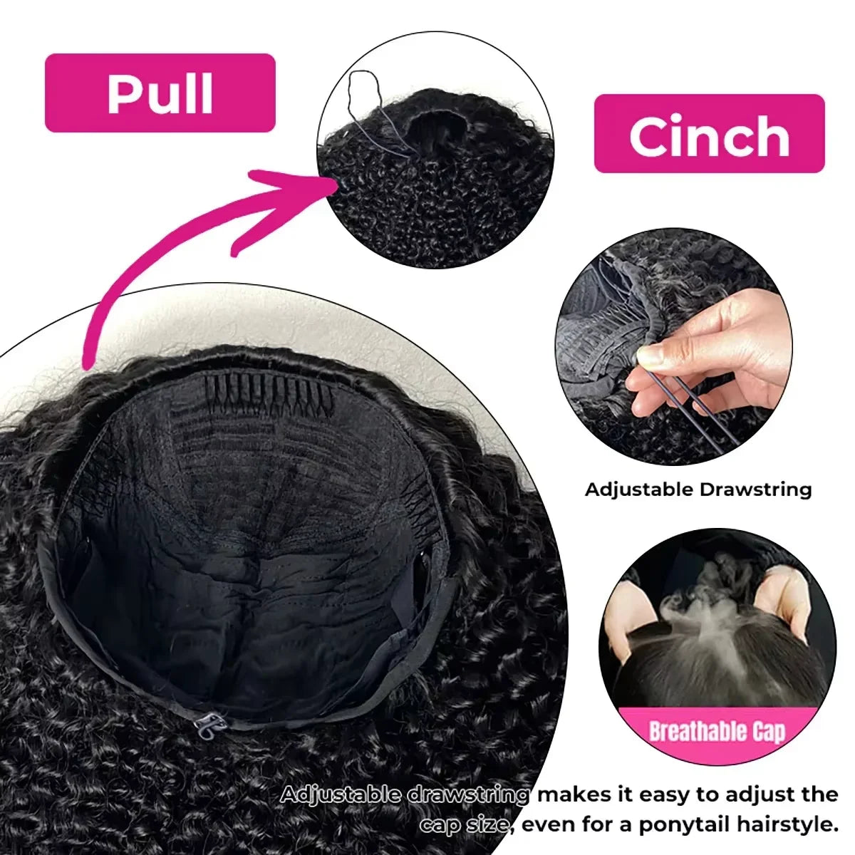 Burmese Curly Half Wig Human Hair Glueless Wig Human Hair Ready to Wear 3 IN 1 Half Wig Burmese Curly Flip Over Wig With Drawstring Seamless Clip Ins