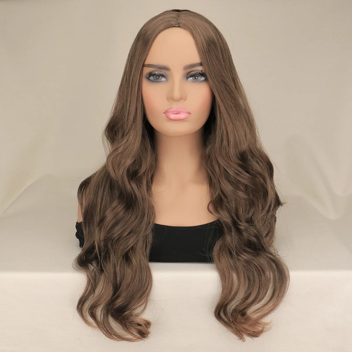Long Black Wavy Hair Wigs for Women Natural Synthetic Curly Wig Heat Resistant Fiber Wigs for Daily Cosplay