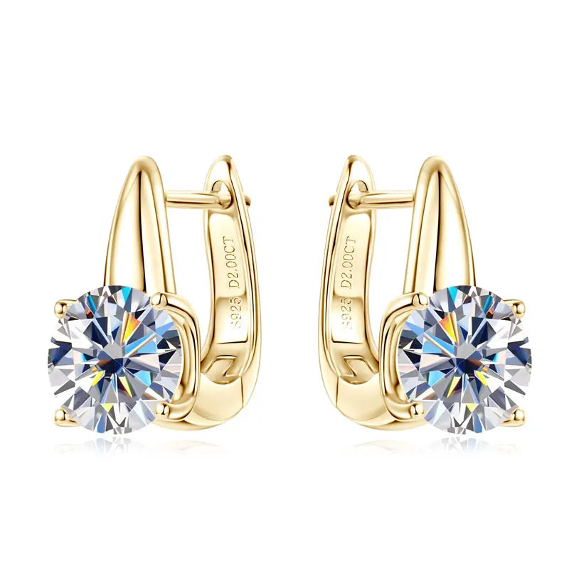 Anziw 2.0CT 8mm D Color Moissanite U Shape Hoop Earrings for Women 925 Silver Solitaire Lab Diamond Sparking Jewelry 2025 Trend