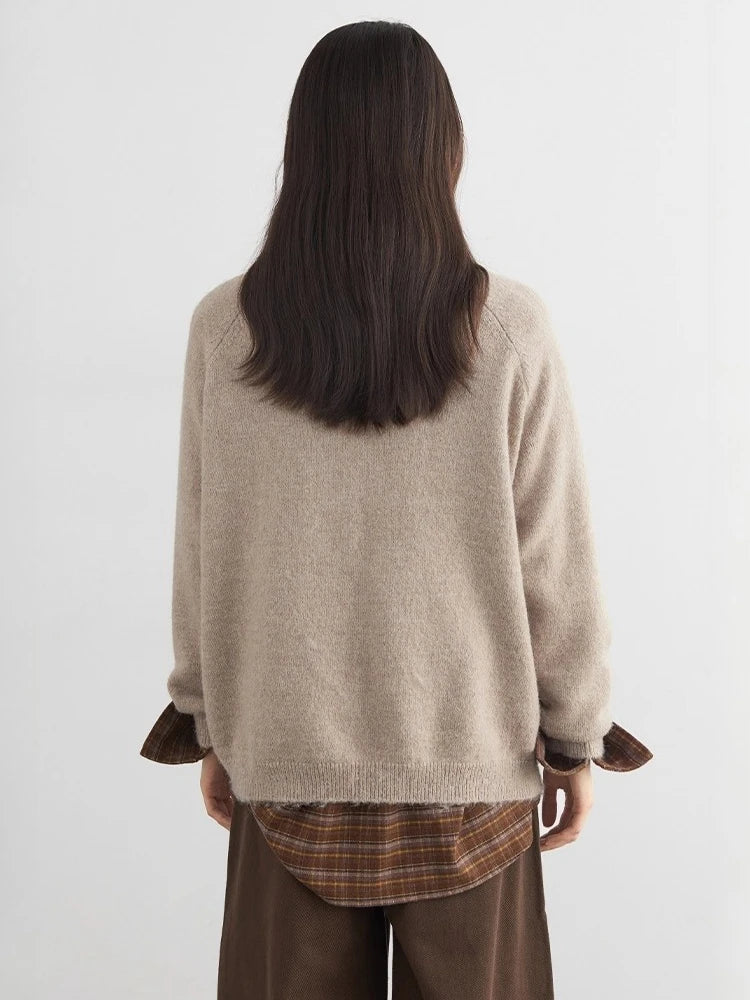 CHIC VEN Women Sweaters Loose Casual O Neck Knitted Cartoon Cat Warm Knitting Jumper Female Jumpers Pullovers Autumn Winter 2025