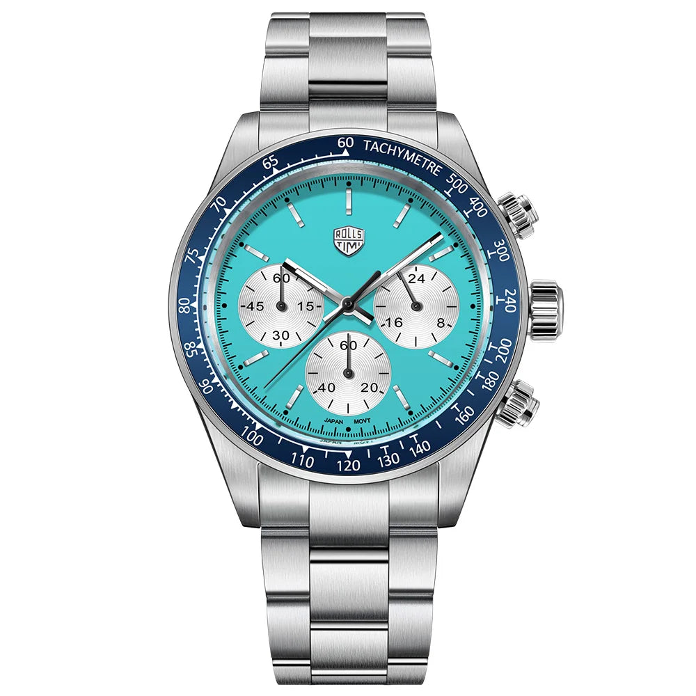 RollsTimi2026new men's watch top outdoor light sports men's quartz watch chronograph AR sapphire mirror fashion clock waterproof