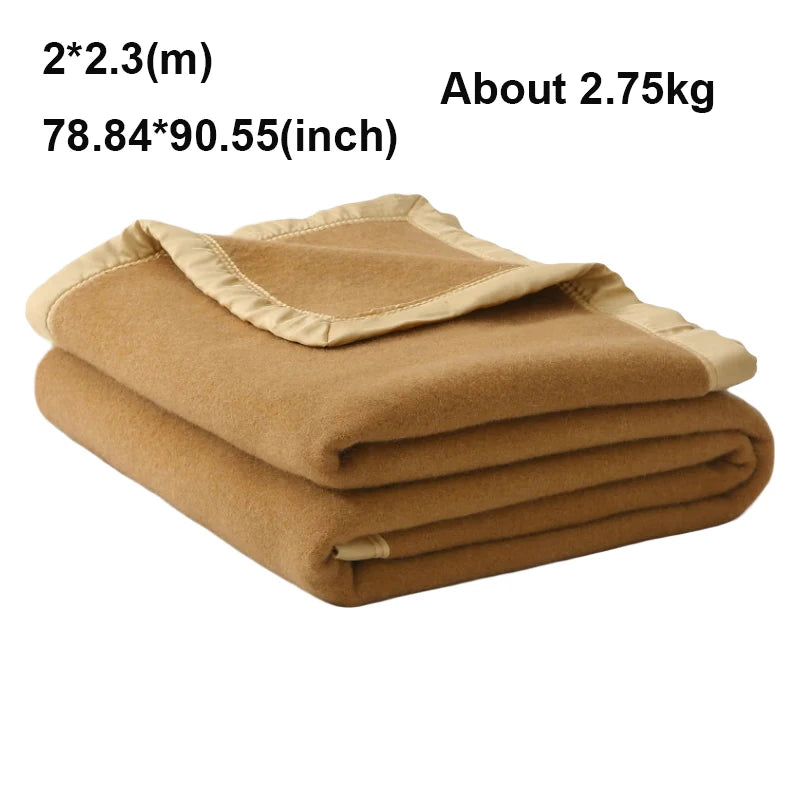 100% Wool Blankets 1.5*2/1.8*2/2*2.3m Fleece Blanket Sleeping Warm Comforter Blankets For Winter Adult Children Bedding Camping