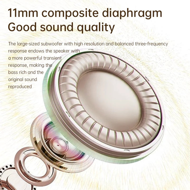 Ear Clip Earbuds Open Ear Wireless Earphones Bluetooth 6.0 Clip On Sports Headphones Super Bass IP55 Ear Buds HiFi Music Headset