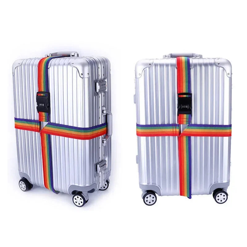 Adjustable Cipher Luggage Strap Travel Essential Accessories Suitcase Supplies Fixed Belt Password Strap for 18-34 Inch Suitcase