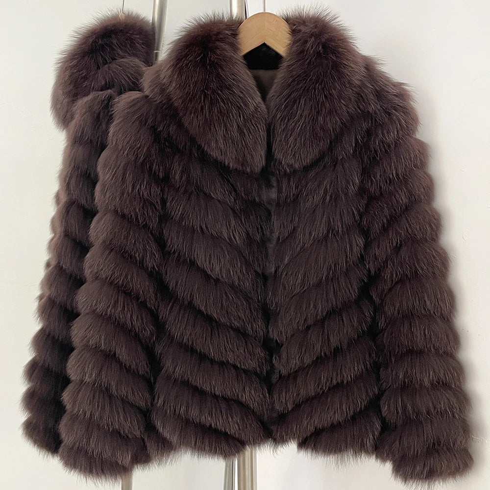 Reality Fur Coat Clothes for Women Real Fur Coat Winter Autumn Fox Fur Jacket Fashion Warm Long Sleeve Streetwear Lady New Style