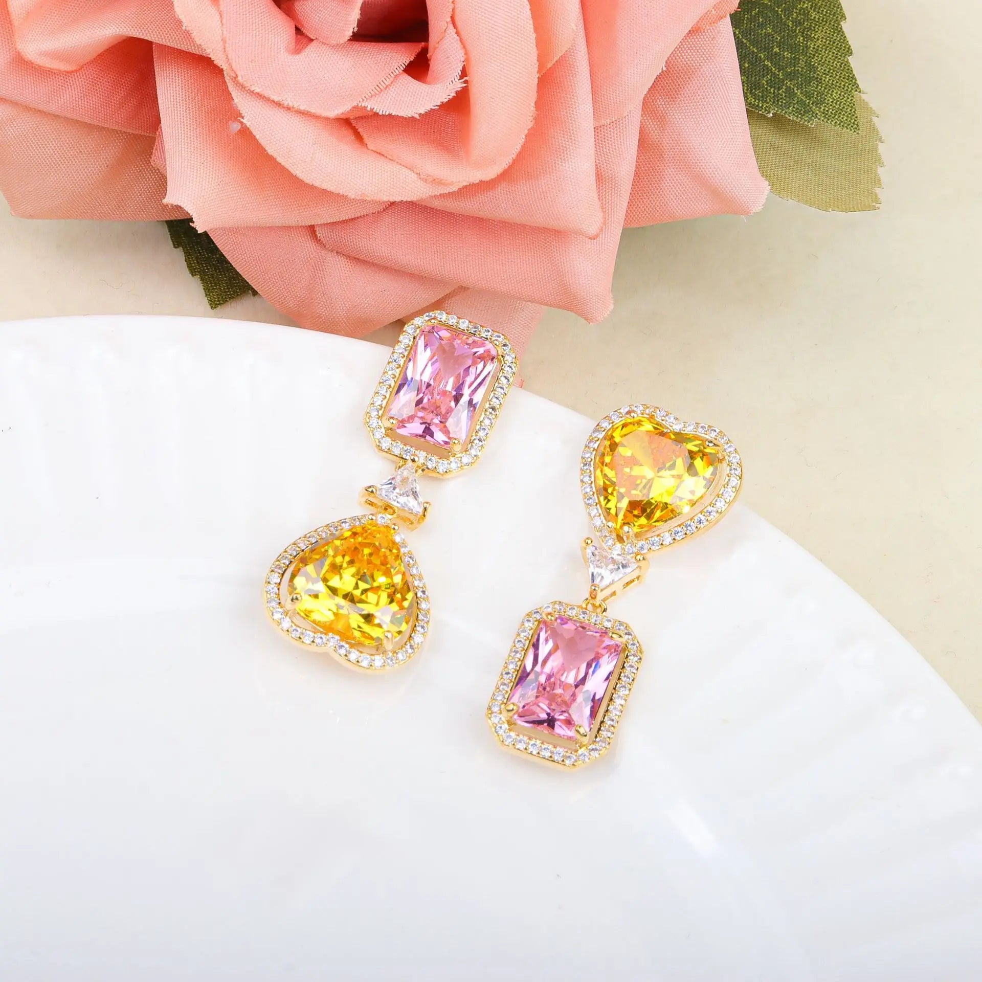 Delicate Crystal Beaded Necklace Earrings Bracelet Gift Set, High-End Fashion Jewelry Collection for Women,work to dinner piece