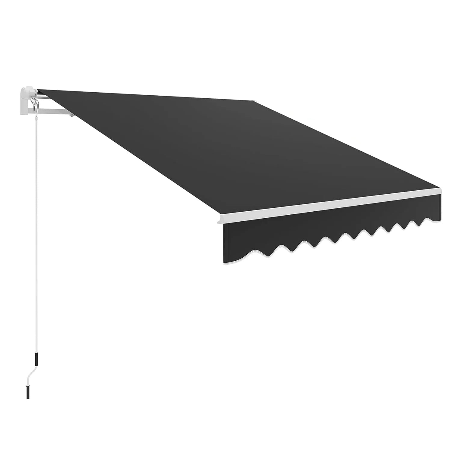 3x2.5m Retractable Patio Awning, Manual Crank Sun Shade With Waterproof Uv50+ Fabric & Aluminum Frame For Balcony Garden Outdoor