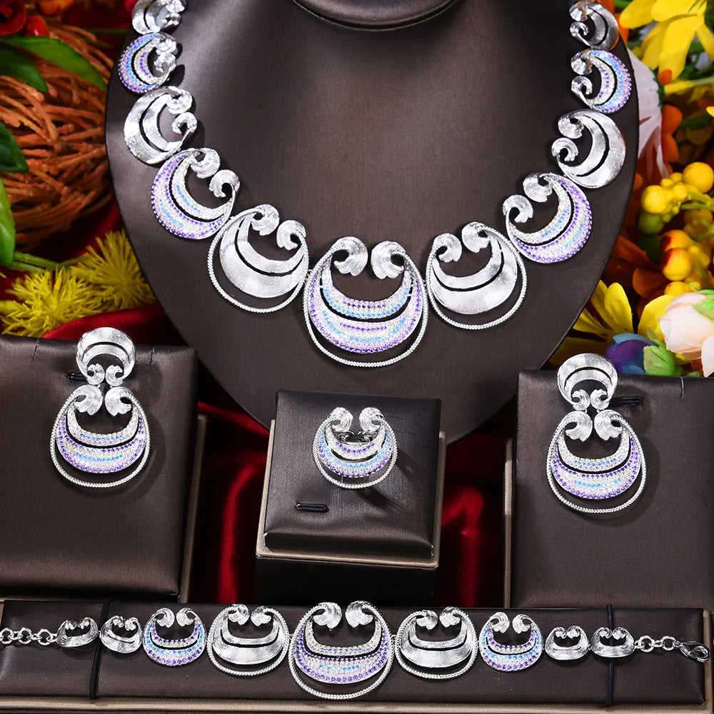 GODKI New Trendy Italy Nigeria 18k Gold Plated Colon Symbol Wedding Jewellery Set Fashion Libya Necklace Jewelry Sets