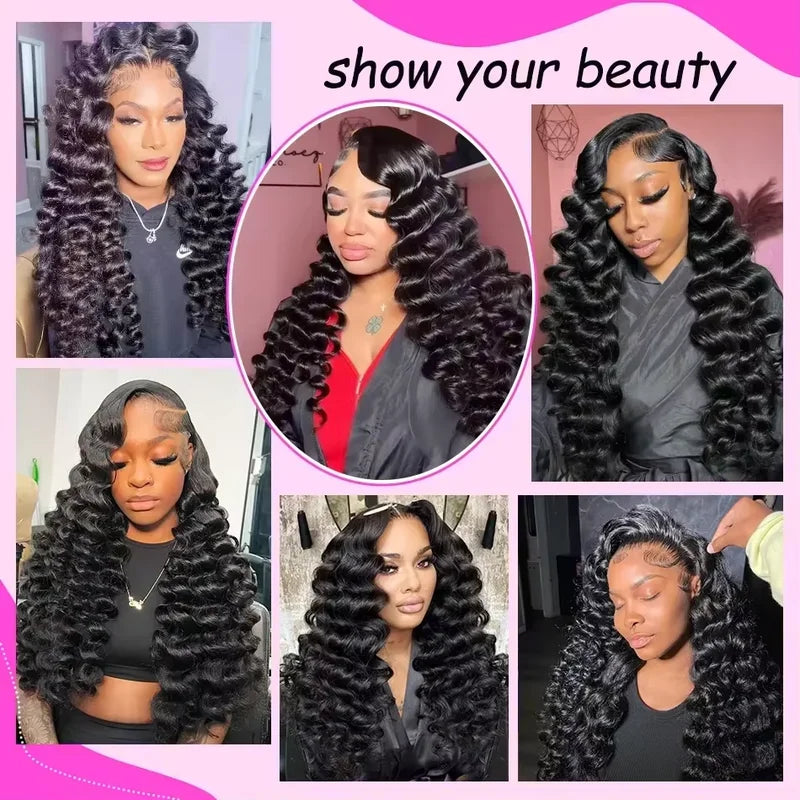 Deep Wave 13x6 Lace Front Human Hair Wig 30 40 Inches Brazilian Water Deep Wave 13x4 HD Lace Frontal Wig Curly Wigs For Women