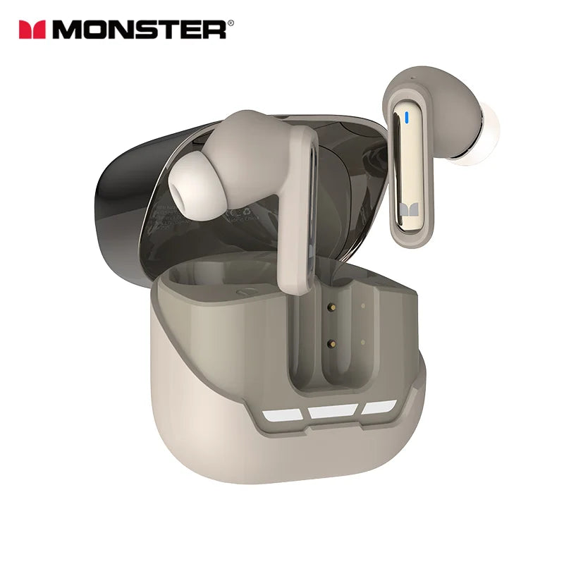 Monster XT05 Bluetooth 5.4 Gaming Earphones Low Latency Stereo Wireless Earbuds HD Call 20H Long Battery Fast Charge
