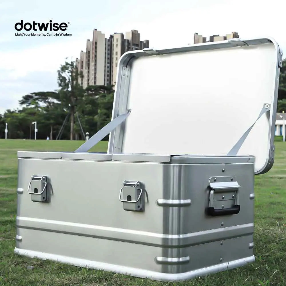 DOTWISE Outdoor Storage Box 30-80L Large Capacity Aluminum Alloy Box For Camping Picnics Travel Home Storage Organization