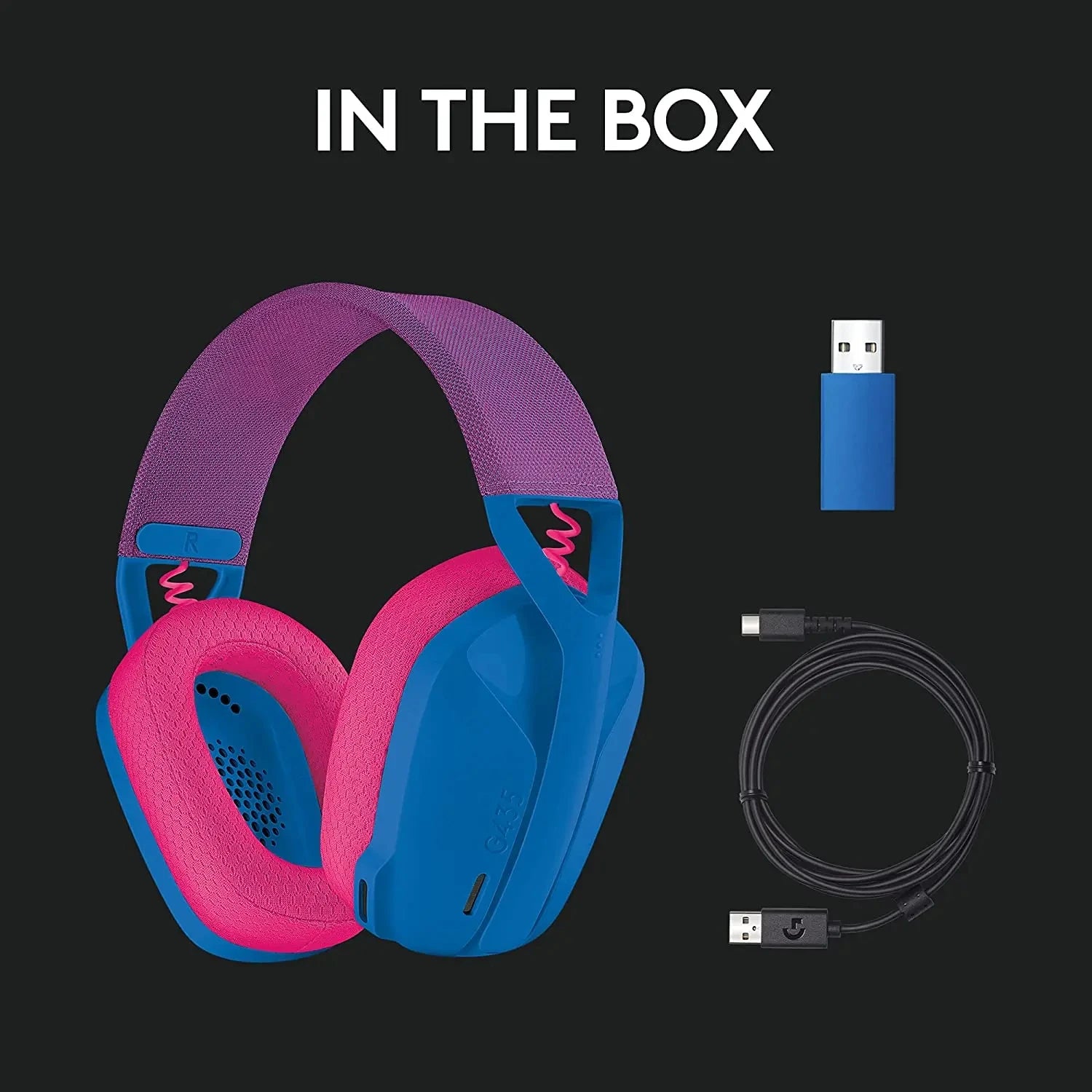 Logitech G435 wireless gaming headset with Bluetooth virtual surround sound, low latency, long battery life, comfortable to wear