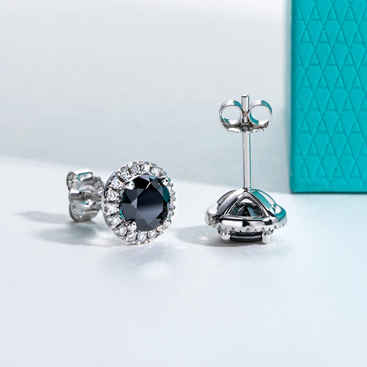AnuJewel 1ct Black Moissanite Classic Earring 925 Sterling Silver 18K Plated Stud Earrings for Woman Fine Jewelry Wholesale