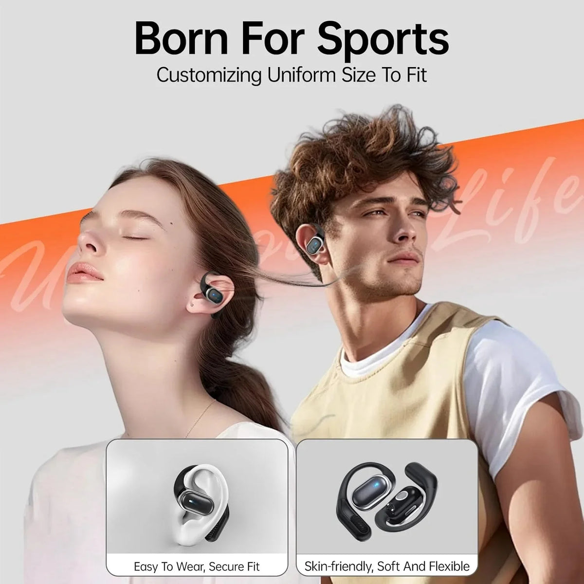 Bluetooth Earphones Wireless Headphones with Mic Air Conduction Ear Hook Headset Noise Cancelling Earbud for Xiaomi iPhone