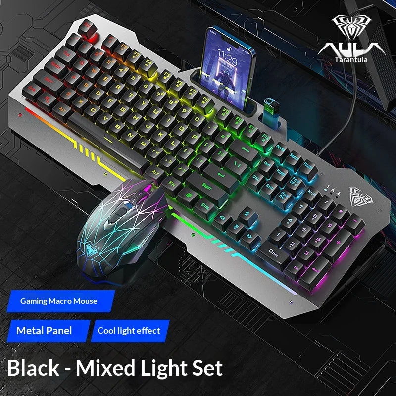 F3010 Mechanical Feel Wired Keyboard Ergonomic Design for Gaming Office Laptop Desktop Computer Home Adult