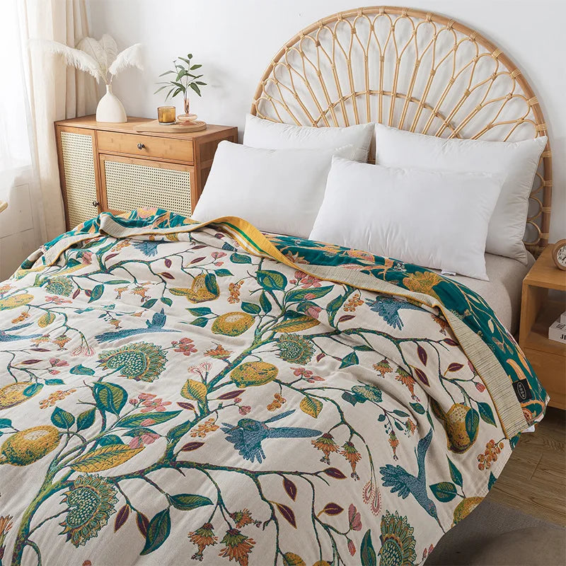 New Luxury Cotton Blankets And Bedspread Double-sided Sofa Towel Household Nap Blankets Soft Summer Cooling Quilt Bed Sheet
