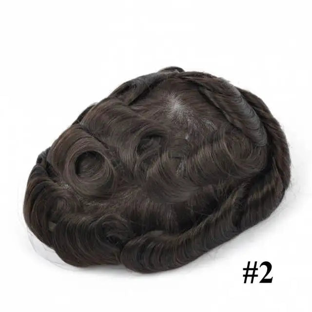 Australia Man Toupee Human Hair Wigs Lace PU Human Hair System Men Wig Hairpiece Indian Human Hair Natural Capillary Prosthesis