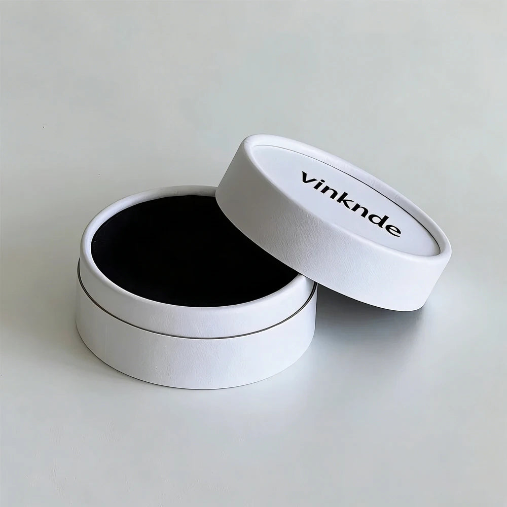 50Pcs/Lot 10x5cm Custom Logo Rigid Cylinder Gift Packaging Boxes for Jewelry Necklace Earrings Keychina Brooch Paper Round Box